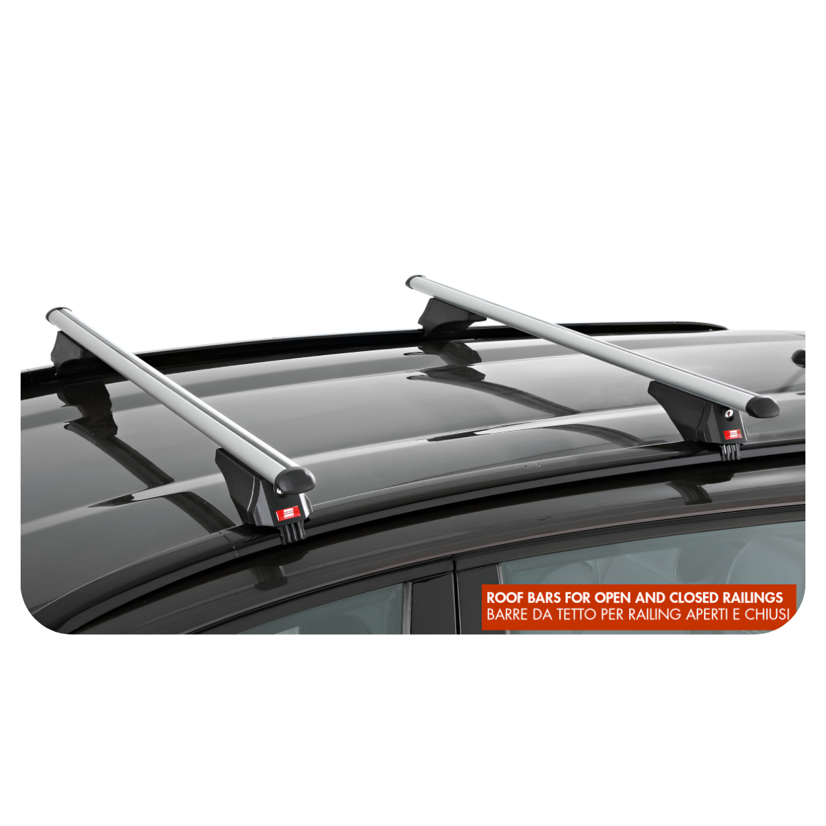 Barre Portatutto ALU VIVA 3 Rails mancorrenti profilo chiuso/aperti 120 cm
