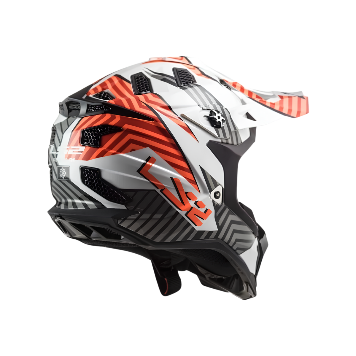 LS2 MX700 SUBVERTER ASTRO Weiß glänzend Orange