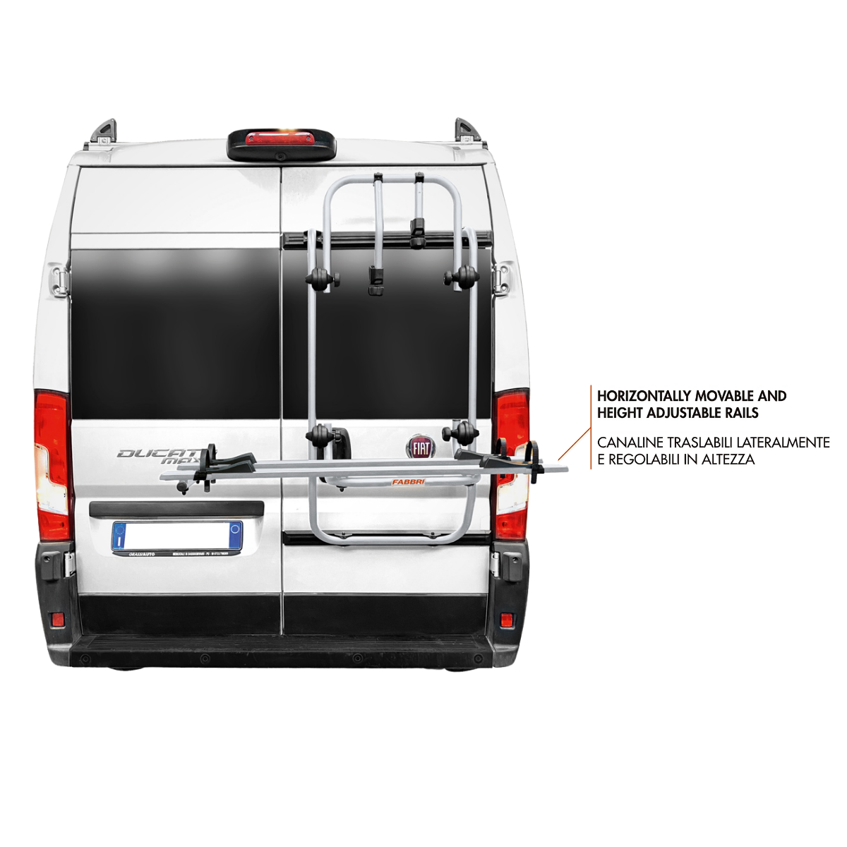 Fabbri Rear Hatch Bike Rack – Bici Ok MTB Van for Mercedes Sprinter and Volkswagen Crafter