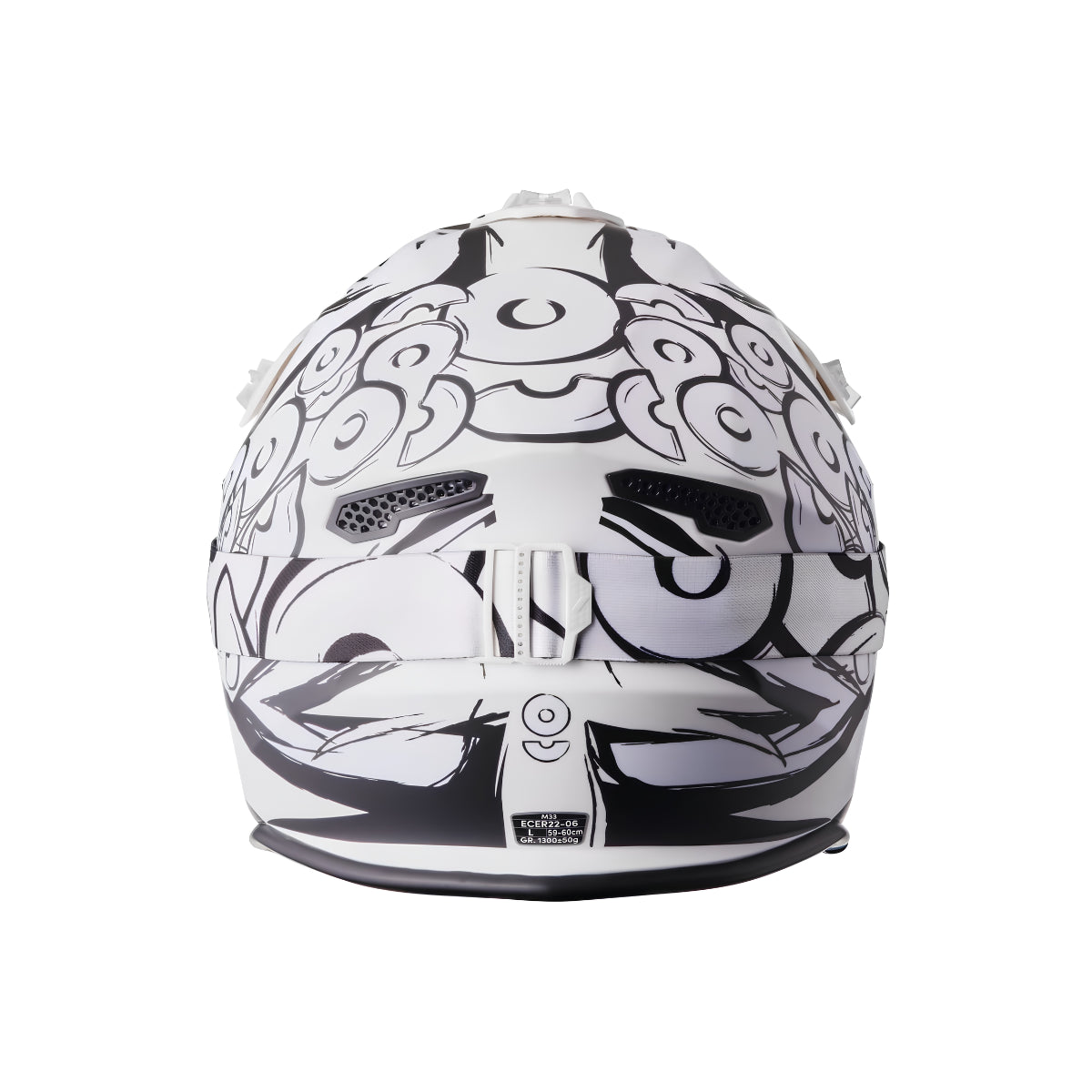 Casco Cross GMS Fortis Graffi – Grigio Opaco / Bianco