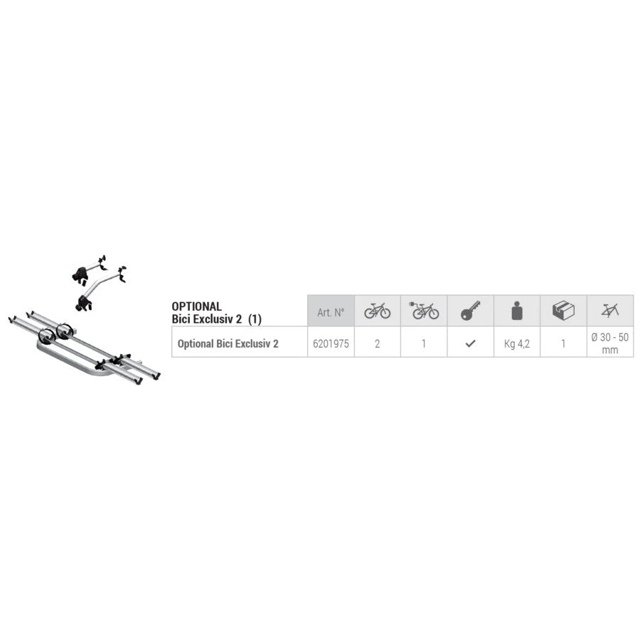 Fabbri Kit optionnel 2 vélos pour porte-skis & board Exclusiv Deluxe