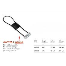 Barras de Tejadilho FABBRI Conjunto ALUVIVA 5 cm 116 + Cabo 400 mm