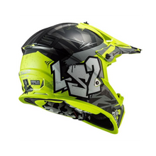 Casco LS2 MX437 Fast Evo Crusher Nero Giallo H-V