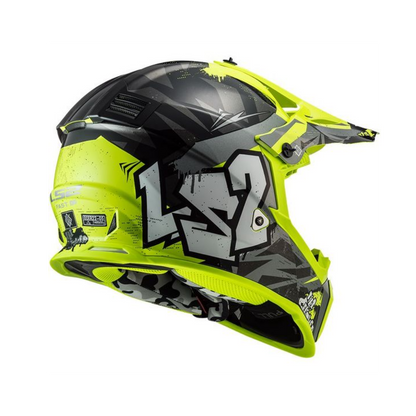 Casco LS2 MX437 Fast Evo Crusher Negro Amarillo H-V