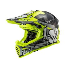 Casco LS2 MX437 Fast Evo Crusher Nero Giallo H-V