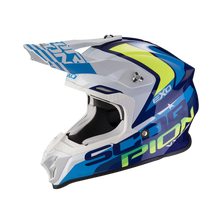 Scorpion VX 16 Air Nation Motocross Helmet Blue/White/Fluo Yellow