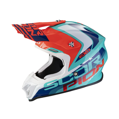 Scorpion VX 16 Air Nation Casco Motocross Verde/blu/rosso