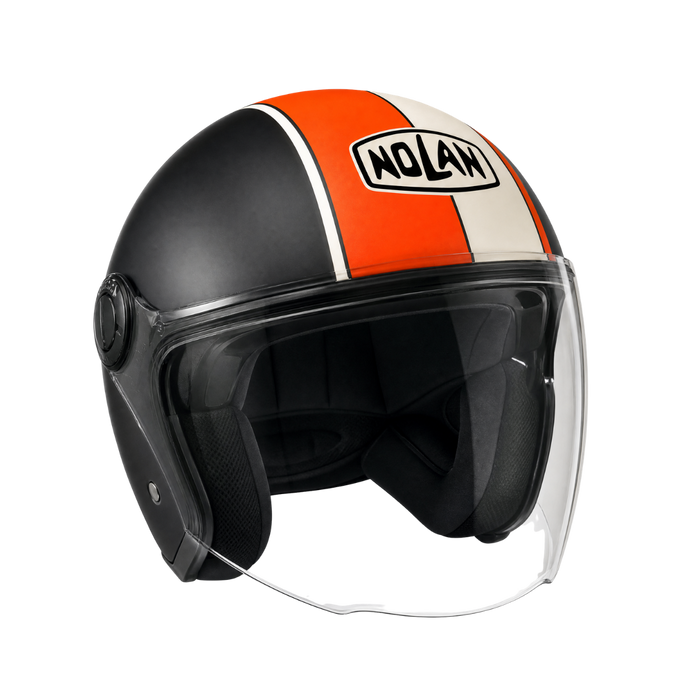Nolan Jet N20 Visor Flashback ματ μαύρο – λευκό/πορτοκαλί