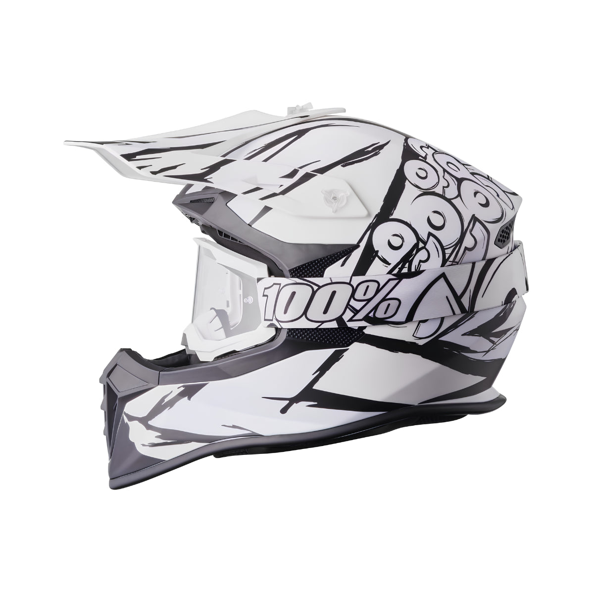 Casco Cross GMS Fortis Graffi – Grigio Opaco / Bianco