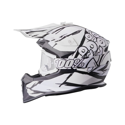 Casco Cross GMS Fortis Graffi – Grigio Opaco / Bianco