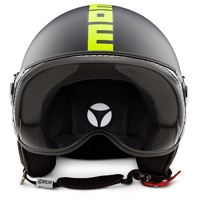 Casco Momo Fighter Fgtr Fluo Nero Frost - Giallo Fluo - immagine 2