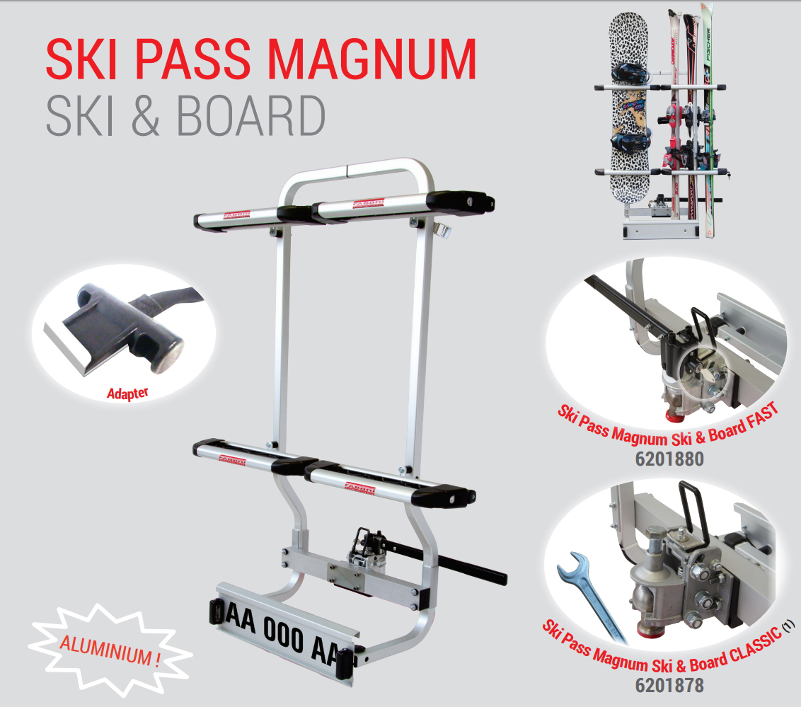 Porta Sci e SnowBoard SKI PASS MAGNUM Ski & Board da Gancio traino Classic - immagine 2