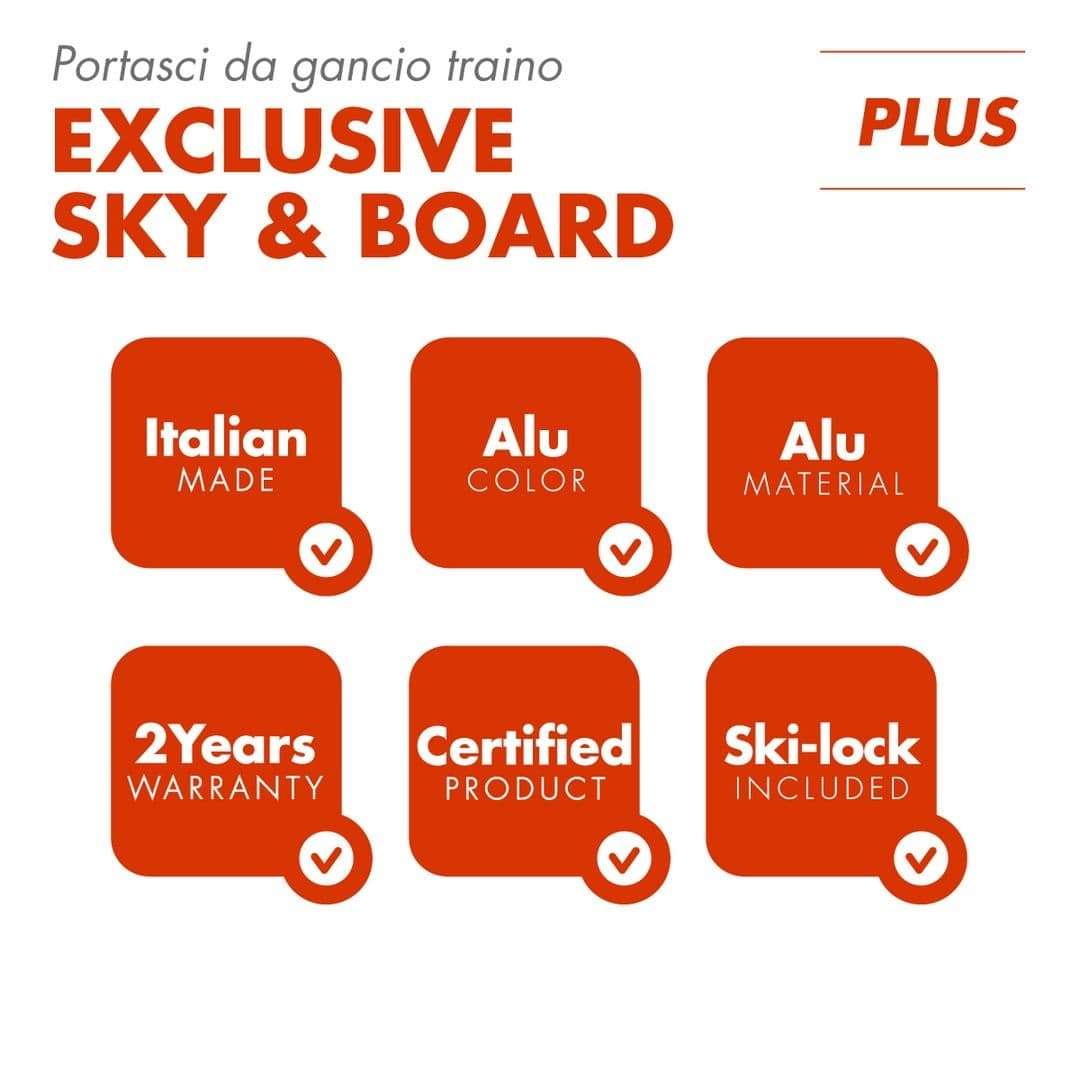 Portasci EXCLUSIV SKI & BOARD Deluxe Fabbri Gancio traino - immagine 8