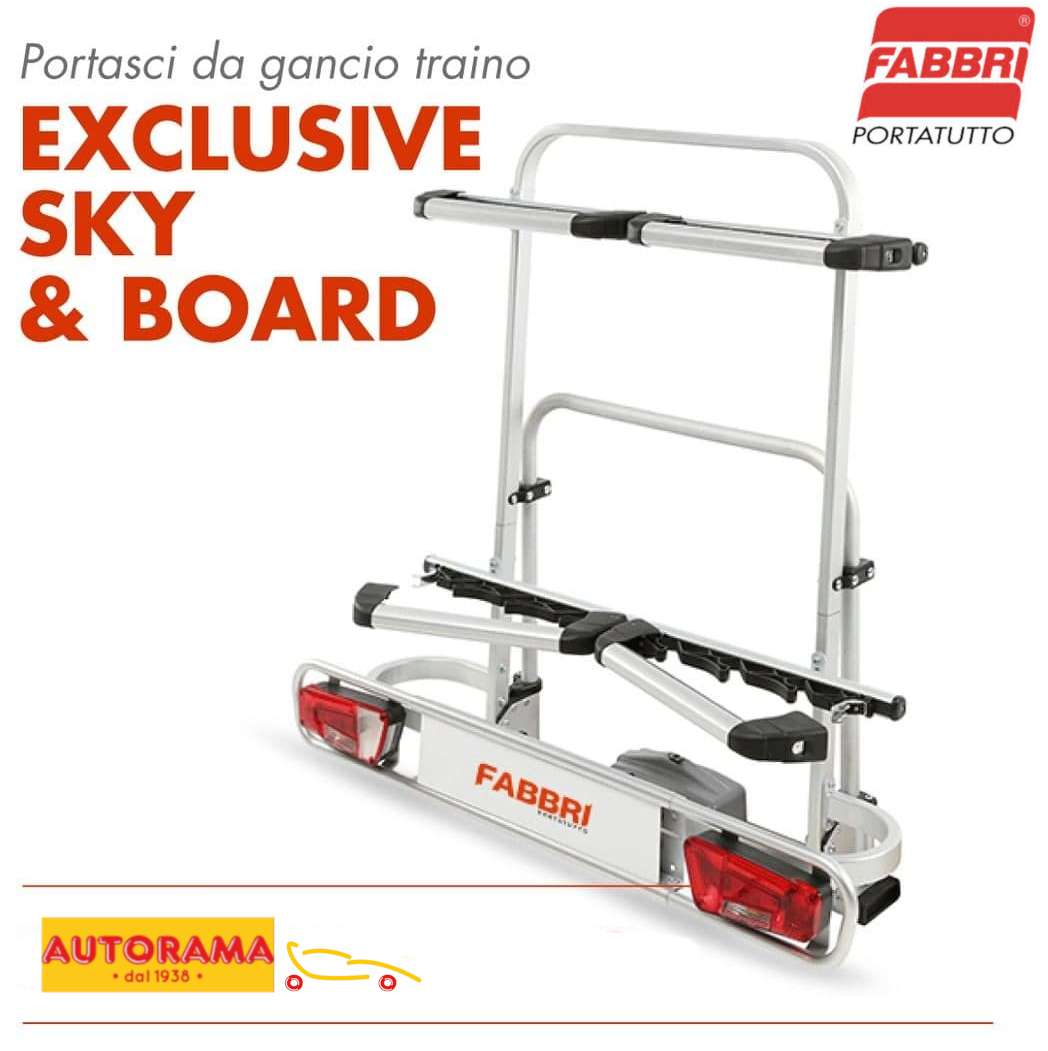 Portasci EXCLUSIV SKI & BOARD Deluxe Fabbri Gancio traino - immagine 2