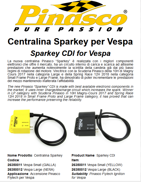 Centralina Pinasco Sparkey