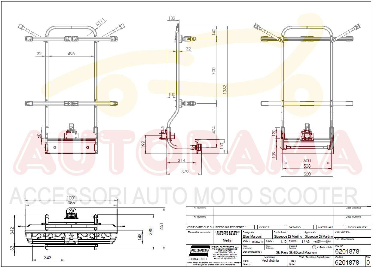 Porta Sci e SnowBoard SKI PASS MAGNUM Ski & Board da Gancio traino Classic - immagine 7