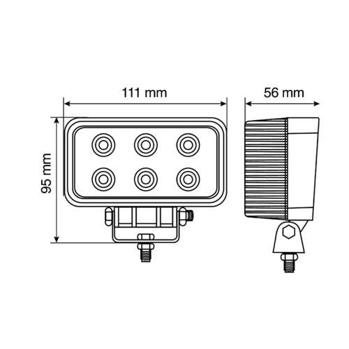 Faro Ausiliario Auto Moto a 6 Led - 10/30V - Bianco - immagine 3